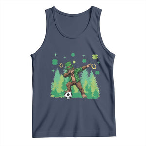 Lucky Sasquatch Soccer Player Tank Top Funny St Patricks Day Gift TS12 Navy Print Your Wear