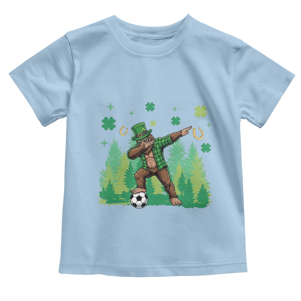 Lucky Sasquatch Soccer Player Toddler T Shirt Funny St Patricks Day Gift TS12 Light Blue Print Your Wear