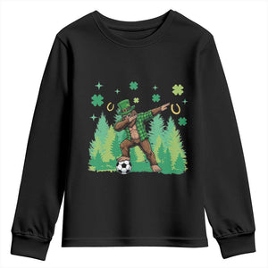 Lucky Sasquatch Soccer Player Youth Sweatshirt Funny St Patricks Day Gift TS12 Black Print Your Wear