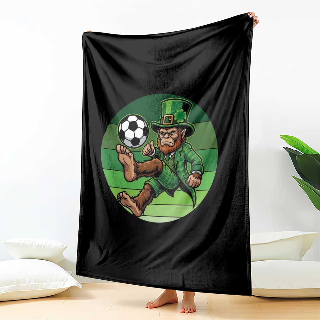 Funny Bigfoot Playing Soccer Throw Blanket St Patricks Day TS12 Print Your Wear