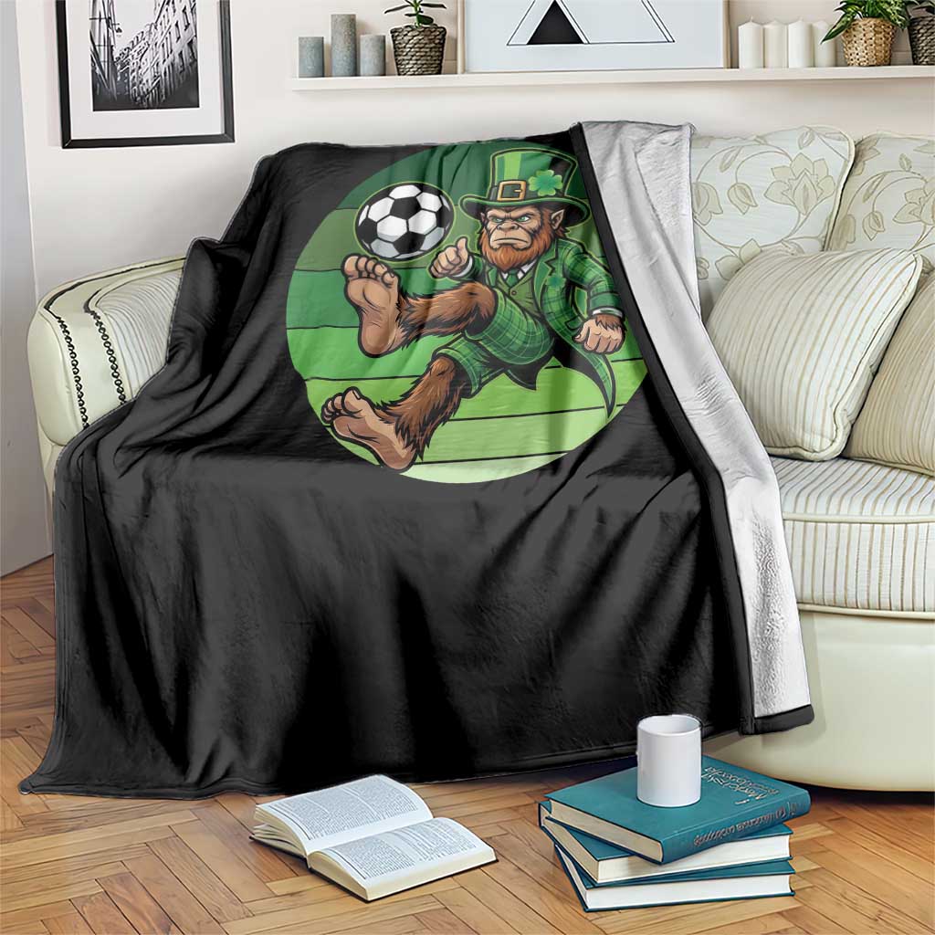 Funny Bigfoot Playing Soccer Throw Blanket St Patricks Day TS12 Print Your Wear