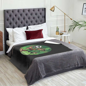 Funny Bigfoot Playing Soccer Throw Blanket St Patricks Day TS12 Print Your Wear