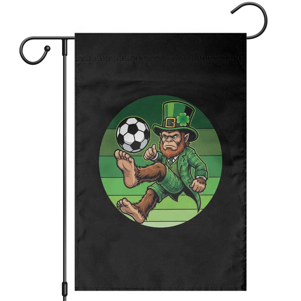 Funny Bigfoot Playing Soccer Garden Flag St Patricks Day TS12 Black Print Your Wear