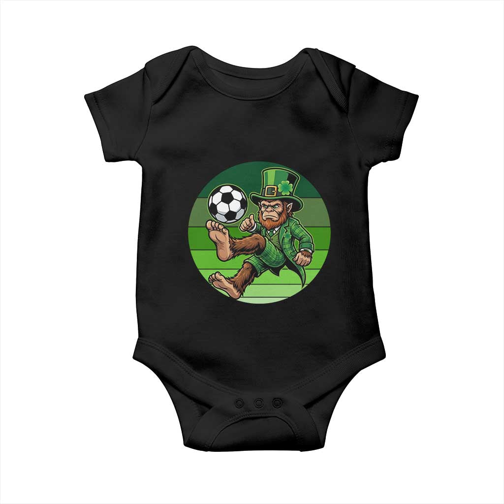 Funny Bigfoot Playing Soccer Baby Onesie St Patricks Day TS12 Black Print Your Wear