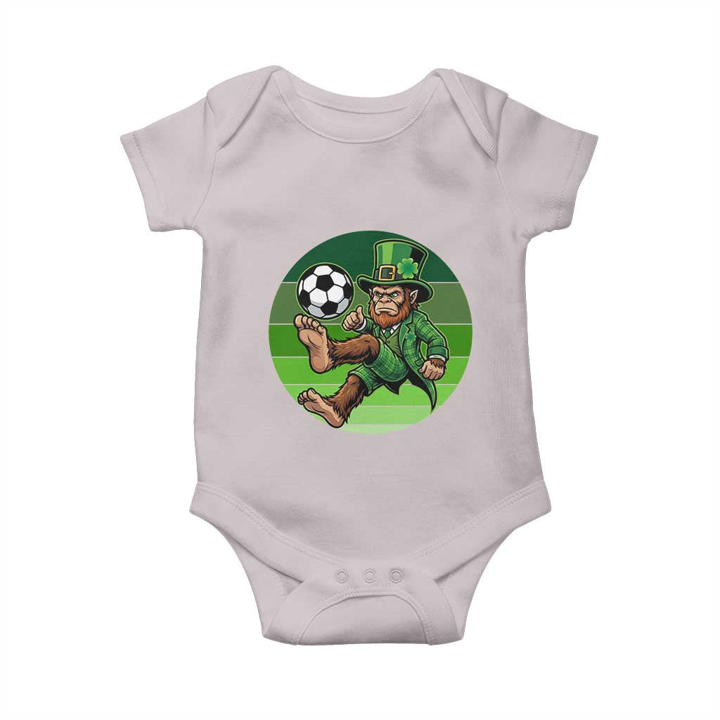 Funny Bigfoot Playing Soccer Baby Onesie St Patricks Day TS12 Ice Gray Print Your Wear