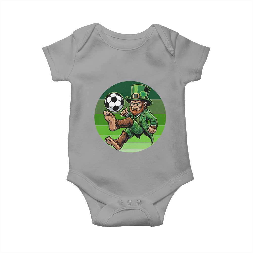Funny Bigfoot Playing Soccer Baby Onesie St Patricks Day TS12 Sport Gray Print Your Wear