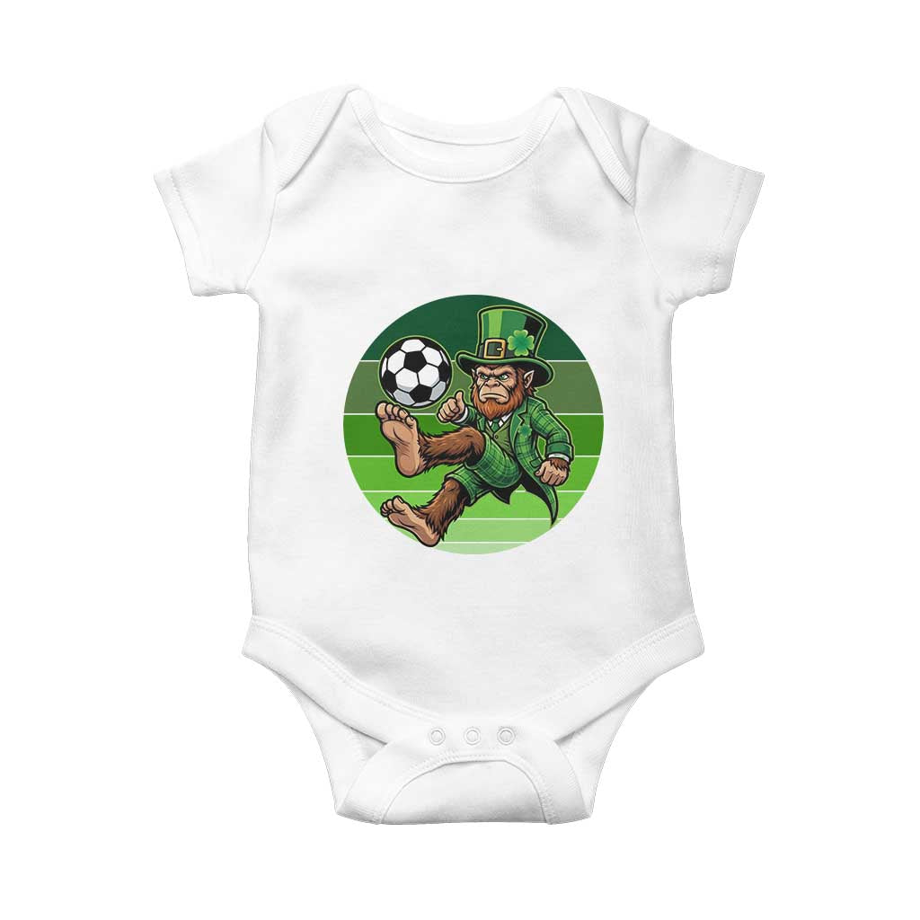 Funny Bigfoot Playing Soccer Baby Onesie St Patricks Day TS12 White Print Your Wear