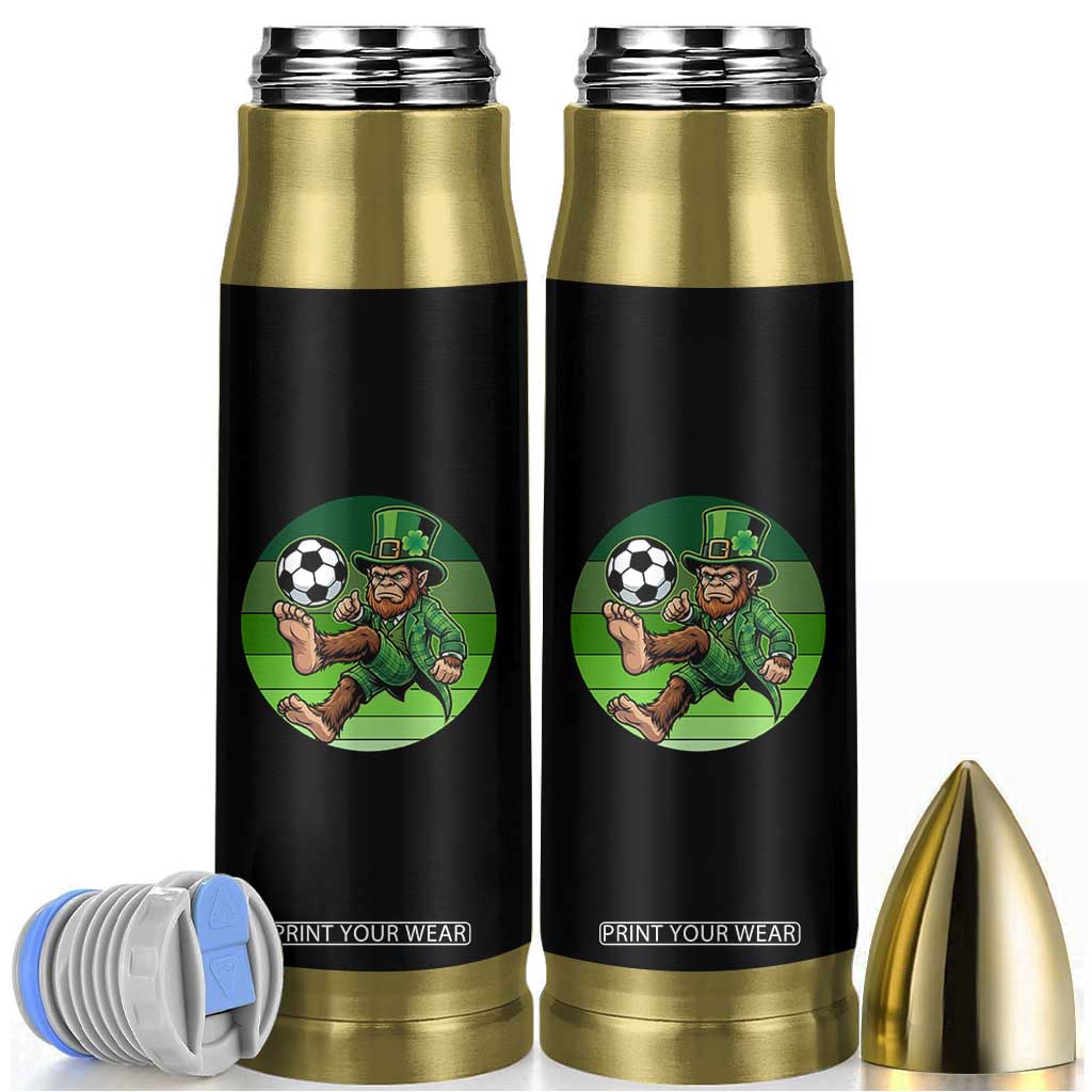 Funny Bigfoot Playing Soccer Bullet Tumbler St Patricks Day TS12 Black Print Your Wear