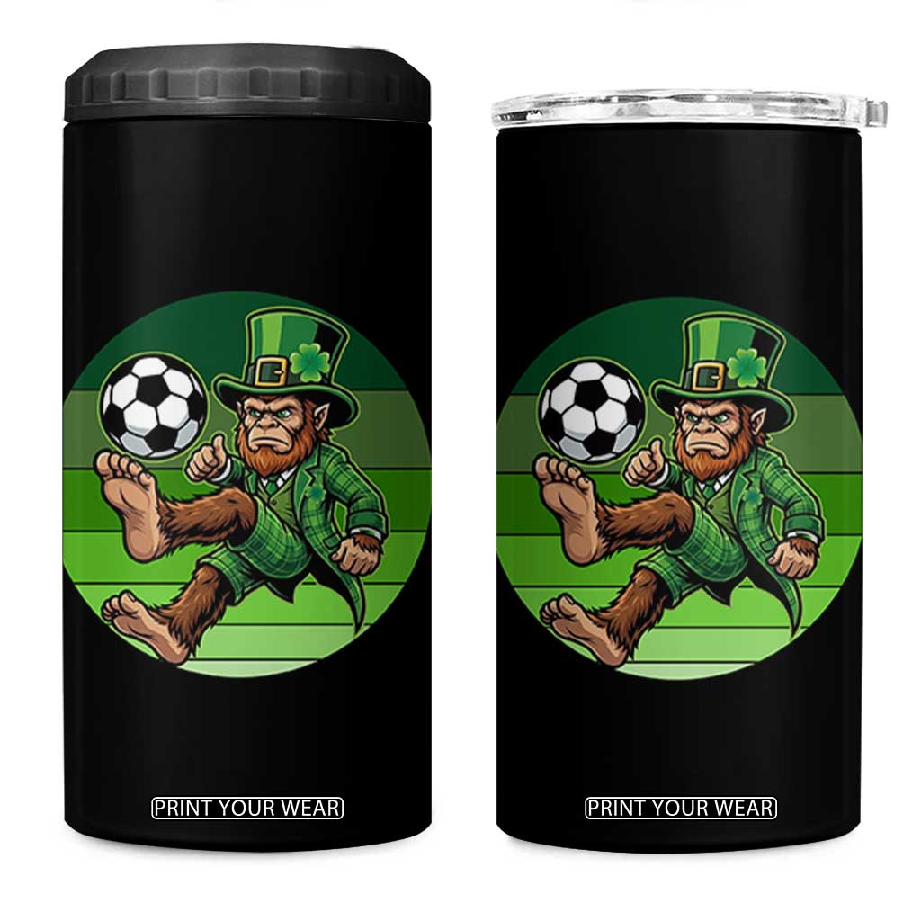 Funny Bigfoot Playing Soccer 4 in 1 Can Cooler Tumbler St Patricks Day TS12 One Size: 16 oz Black Print Your Wear