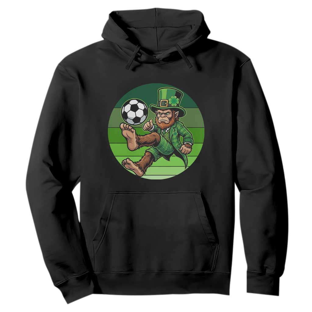 Funny Bigfoot Playing Soccer Hoodie St Patricks Day TS12 Black Print Your Wear