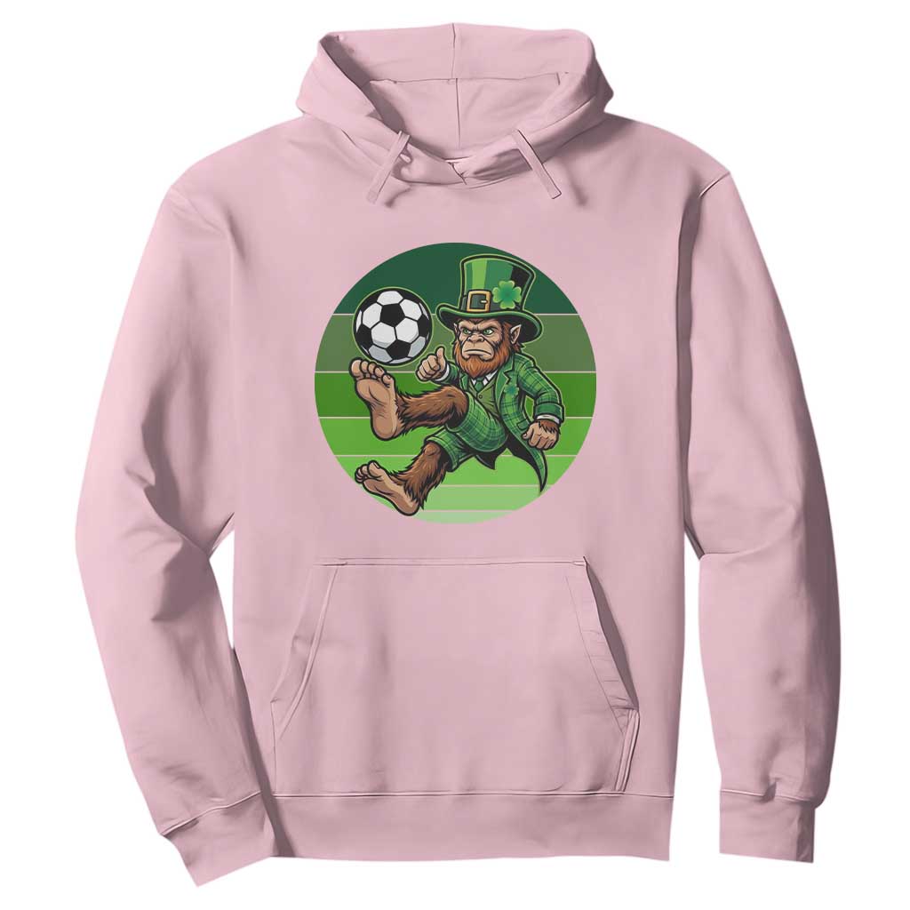 Funny Bigfoot Playing Soccer Hoodie St Patricks Day TS12 Light Pink Print Your Wear