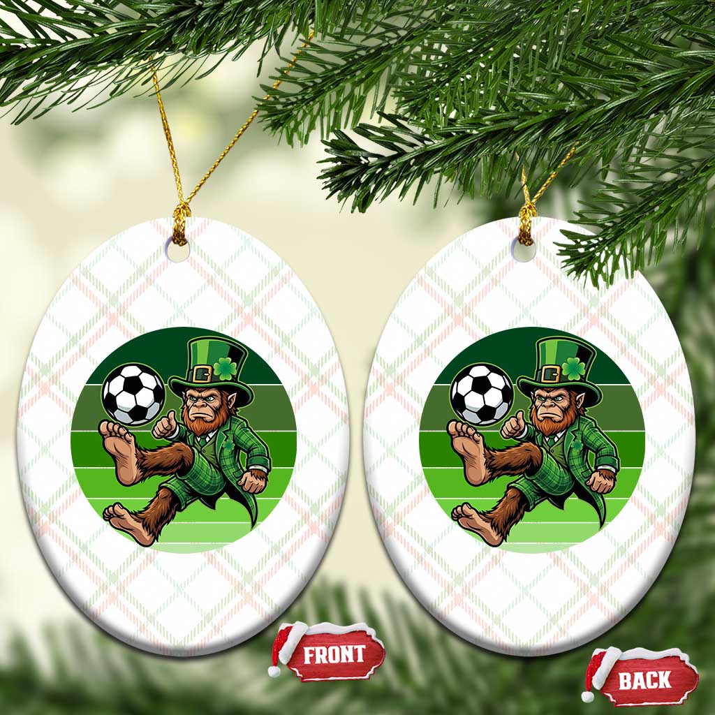 Funny Bigfoot Playing Soccer Ceramic Ornament St Patricks Day TS12 Print Your Wear