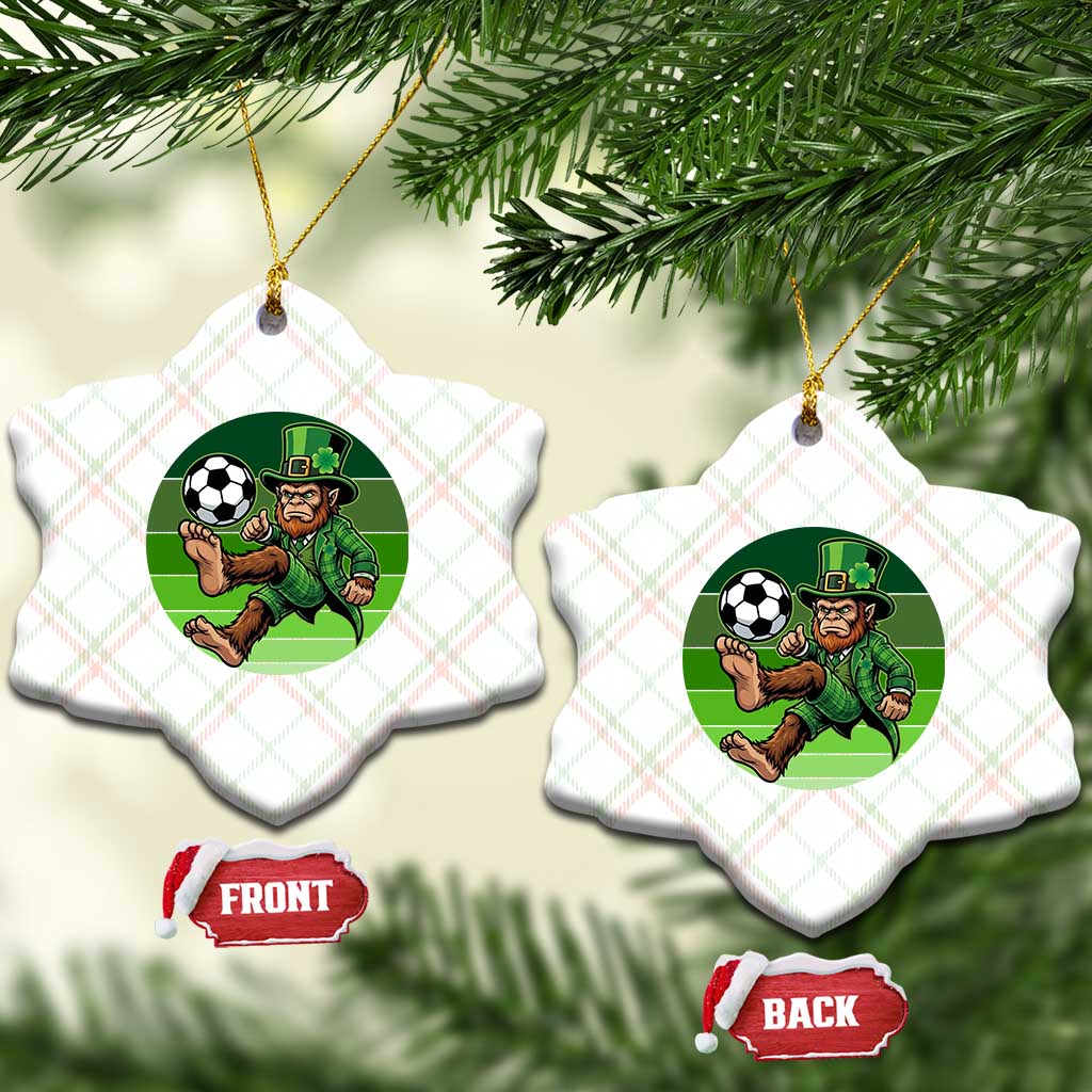 Funny Bigfoot Playing Soccer Ceramic Ornament St Patricks Day TS12 Print Your Wear