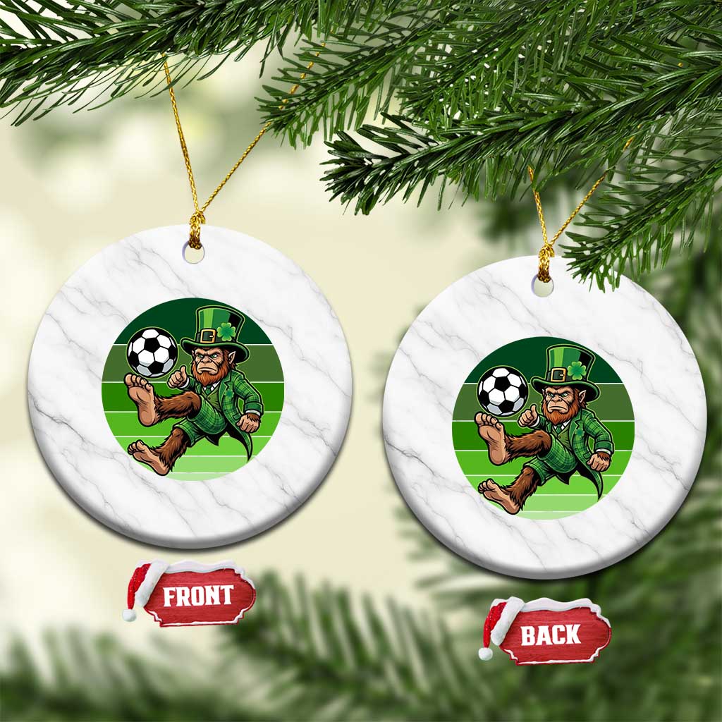 Funny Bigfoot Playing Soccer Ceramic Ornament St Patricks Day TS12 1pc White Marble Print Your Wear