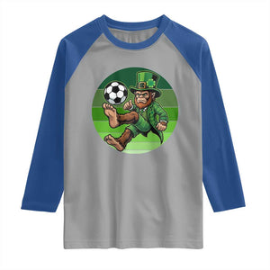 Funny Bigfoot Playing Soccer Raglan Shirt St Patricks Day TS12 Sport Gray Royal Print Your Wear