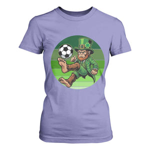 Funny Bigfoot Playing Soccer T Shirt For Women St Patricks Day TS12 Violet Print Your Wear