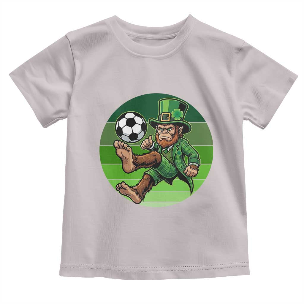 Funny Bigfoot Playing Soccer Toddler T Shirt St Patricks Day TS12 Ice Gray Print Your Wear