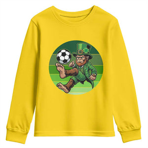 Funny Bigfoot Playing Soccer Youth Sweatshirt St Patricks Day TS12 Daisy Print Your Wear