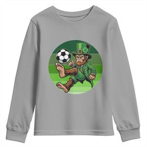 Funny Bigfoot Playing Soccer Youth Sweatshirt St Patricks Day TS12 Sport Gray Print Your Wear