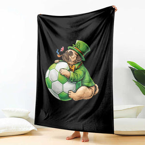 Lucky Pug Soccer Lover Throw Blanket St Paddys Day Irish Football Gift TS12 Print Your Wear