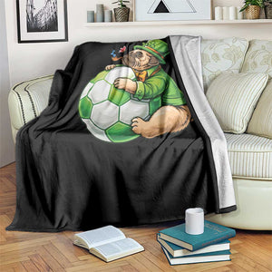 Lucky Pug Soccer Lover Throw Blanket St Paddys Day Irish Football Gift TS12 Print Your Wear