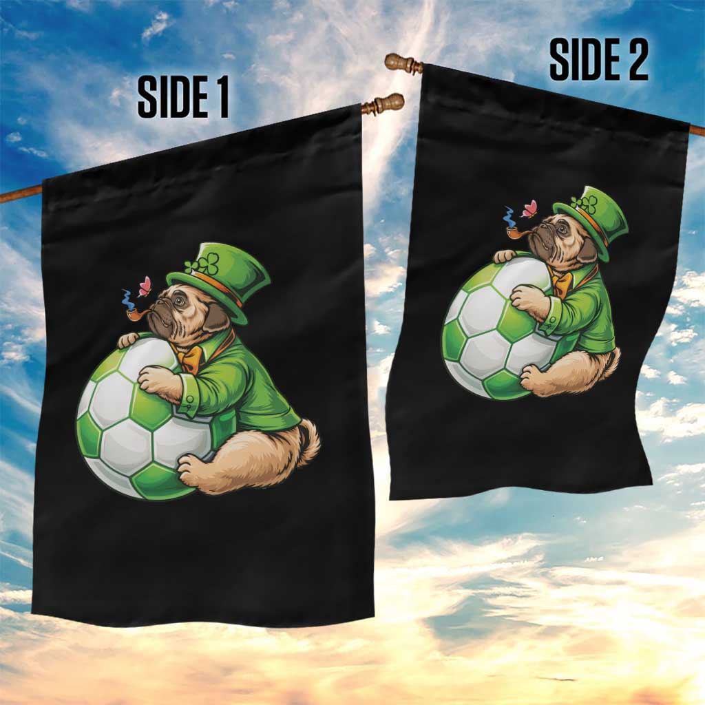 Lucky Pug Soccer Lover Garden Flag St Paddys Day Irish Football Gift TS12 Print Your Wear