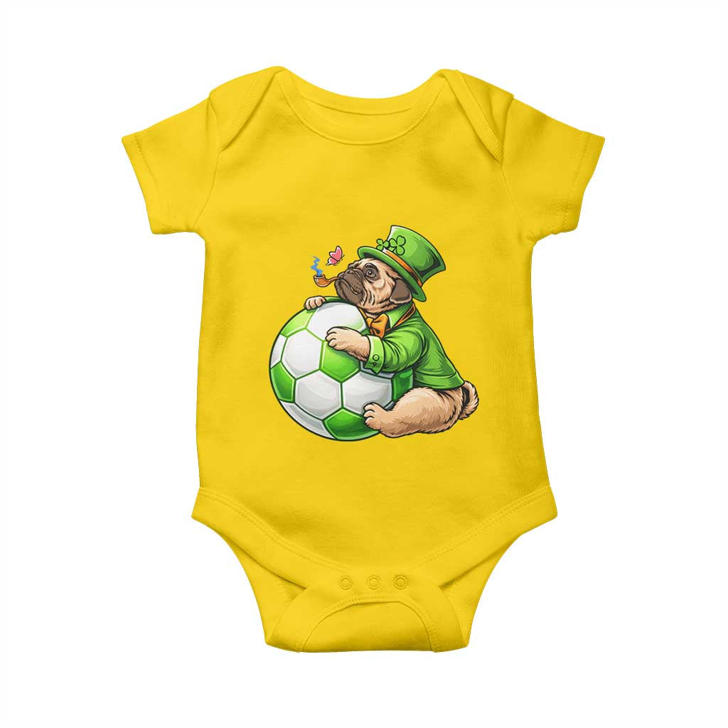 Lucky Pug Soccer Lover Baby Onesie St Paddys Day Irish Football Gift TS12 Daisy Print Your Wear