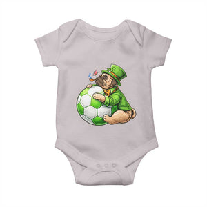 Lucky Pug Soccer Lover Baby Onesie St Paddys Day Irish Football Gift TS12 Ice Gray Print Your Wear