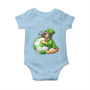 Lucky Pug Soccer Lover Baby Onesie St Paddys Day Irish Football Gift TS12 Light Blue Print Your Wear
