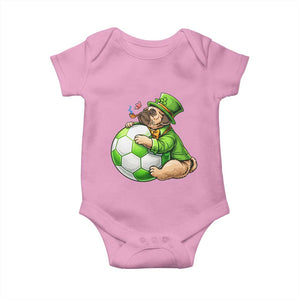 Lucky Pug Soccer Lover Baby Onesie St Paddys Day Irish Football Gift TS12 Light Pink Print Your Wear