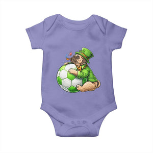 Lucky Pug Soccer Lover Baby Onesie St Paddys Day Irish Football Gift TS12 Violet Print Your Wear