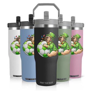 Lucky Pug Soccer Lover Flip Straw Tumbler St Paddys Day Irish Football Gift TS12 Print Your Wear