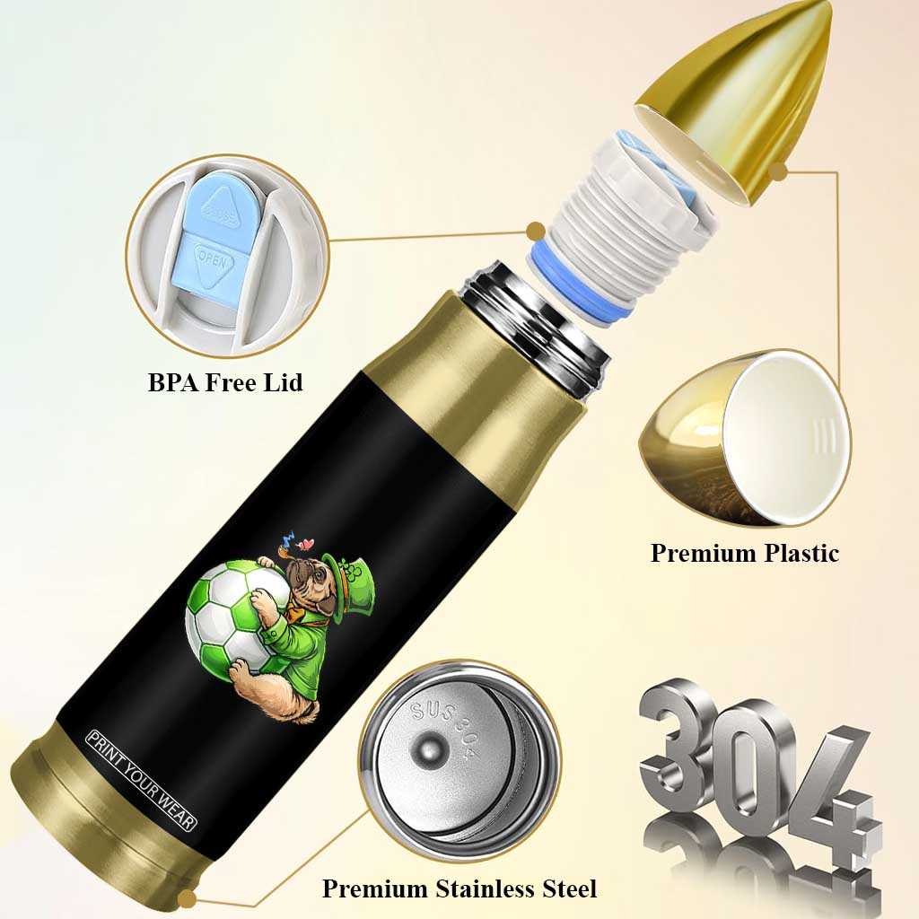 Lucky Pug Soccer Lover Bullet Tumbler St Paddys Day Irish Football Gift TS12 Print Your Wear