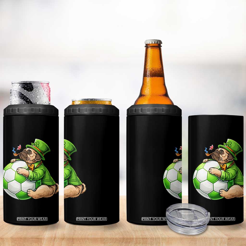 Lucky Pug Soccer Lover 4 in 1 Can Cooler Tumbler St Paddys Day Irish Football Gift TS12 Print Your Wear
