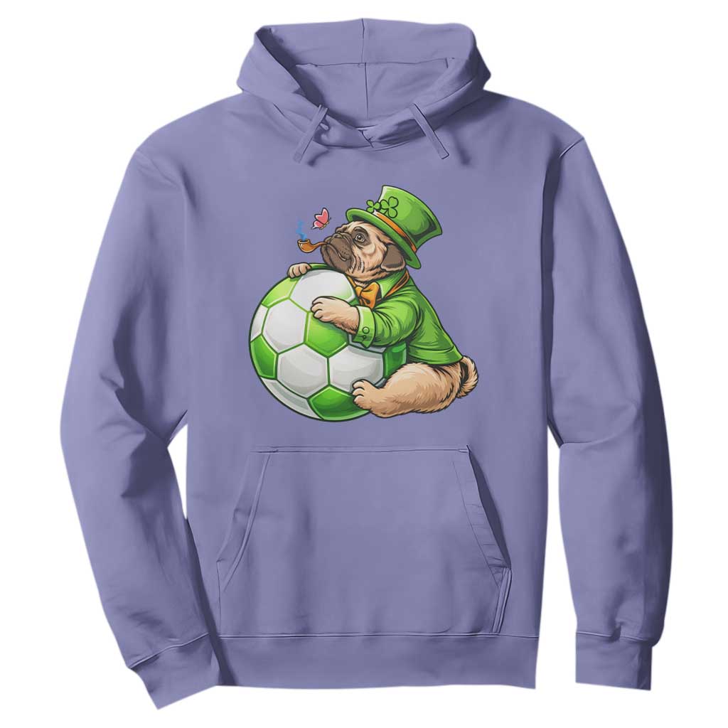 Lucky Pug Soccer Lover Hoodie St Paddys Day Irish Football Gift TS12 Violet Print Your Wear