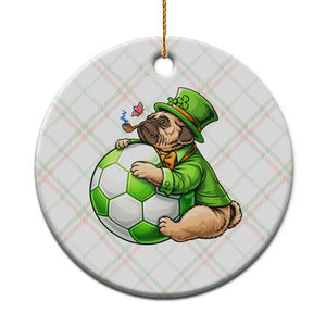 Lucky Pug Soccer Lover Ceramic Ornament St Paddys Day Irish Football Gift TS12 1pc Christmas Plaid Print Your Wear