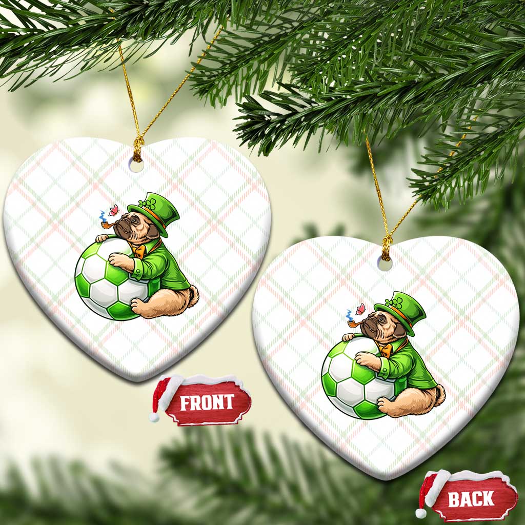 Lucky Pug Soccer Lover Ceramic Ornament St Paddys Day Irish Football Gift TS12 Print Your Wear