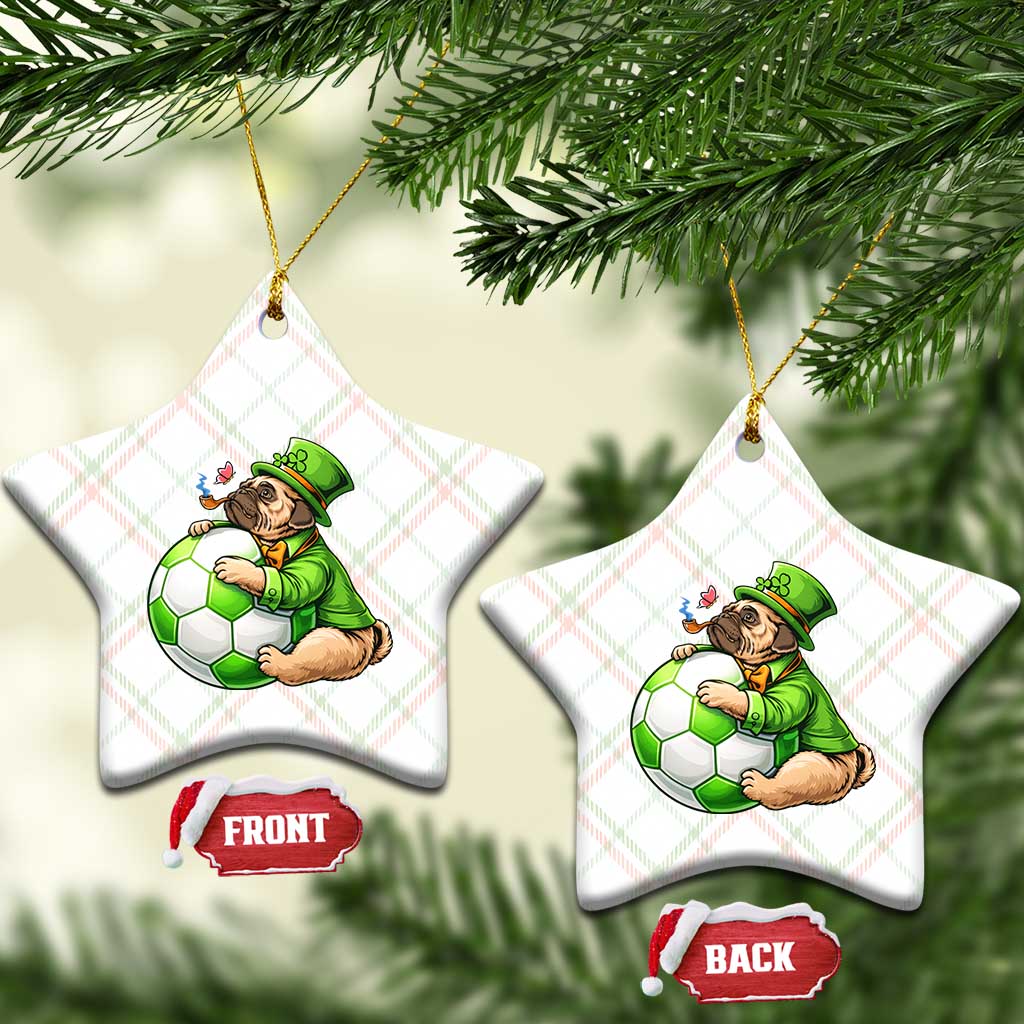 Lucky Pug Soccer Lover Ceramic Ornament St Paddys Day Irish Football Gift TS12 Print Your Wear