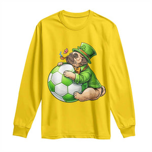 Lucky Pug Soccer Lover Long Sleeve Shirt St Paddys Day Irish Football Gift TS12 Daisy Print Your Wear