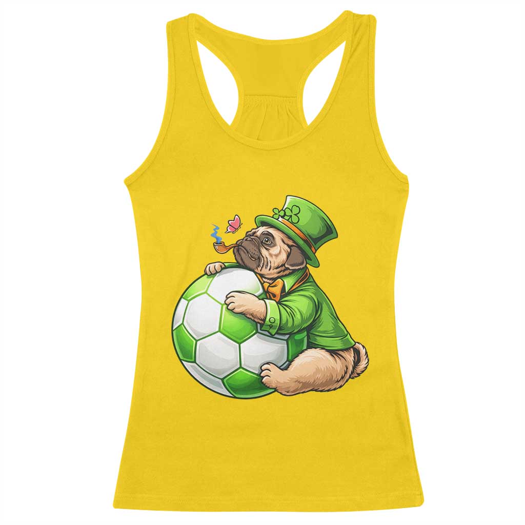Lucky Pug Soccer Lover Racerback Tank Top St Paddys Day Irish Football Gift TS12 Daisy Print Your Wear