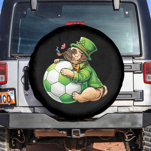 Lucky Pug Soccer Lover Spare Tire Cover St Paddys Day Irish Football Gift TS12 No hole Black Print Your Wear