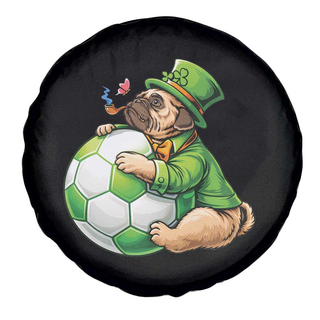 Lucky Pug Soccer Lover Spare Tire Cover St Paddys Day Irish Football Gift TS12 Print Your Wear