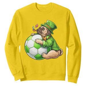 Lucky Pug Soccer Lover Sweatshirt St Paddys Day Irish Football Gift TS12 Daisy Print Your Wear
