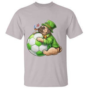 Lucky Pug Soccer Lover T Shirt St Paddys Day Irish Football Gift TS12 Ice Gray Print Your Wear