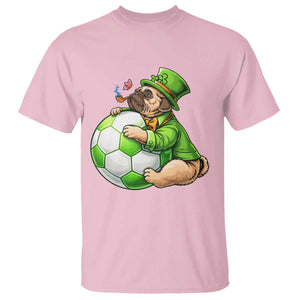 Lucky Pug Soccer Lover T Shirt St Paddys Day Irish Football Gift TS12 Light Pink Print Your Wear
