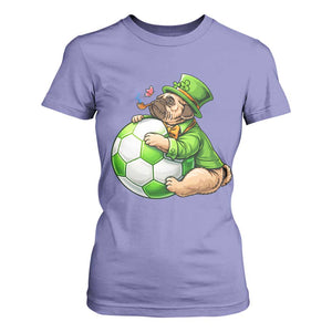 Lucky Pug Soccer Lover T Shirt For Women St Paddys Day Irish Football Gift TS12 Violet Print Your Wear