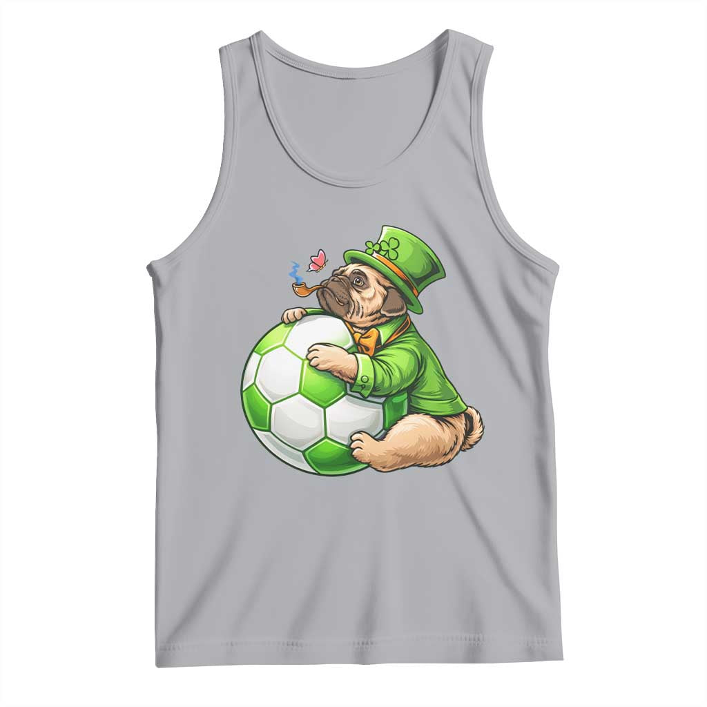 Lucky Pug Soccer Lover Tank Top St Paddys Day Irish Football Gift TS12 Athletic Heather Print Your Wear