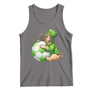 Lucky Pug Soccer Lover Tank Top St Paddys Day Irish Football Gift TS12 Deep Heather Print Your Wear