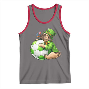 Lucky Pug Soccer Lover Tank Top St Paddys Day Irish Football Gift TS12 Deep Heather Red Print Your Wear