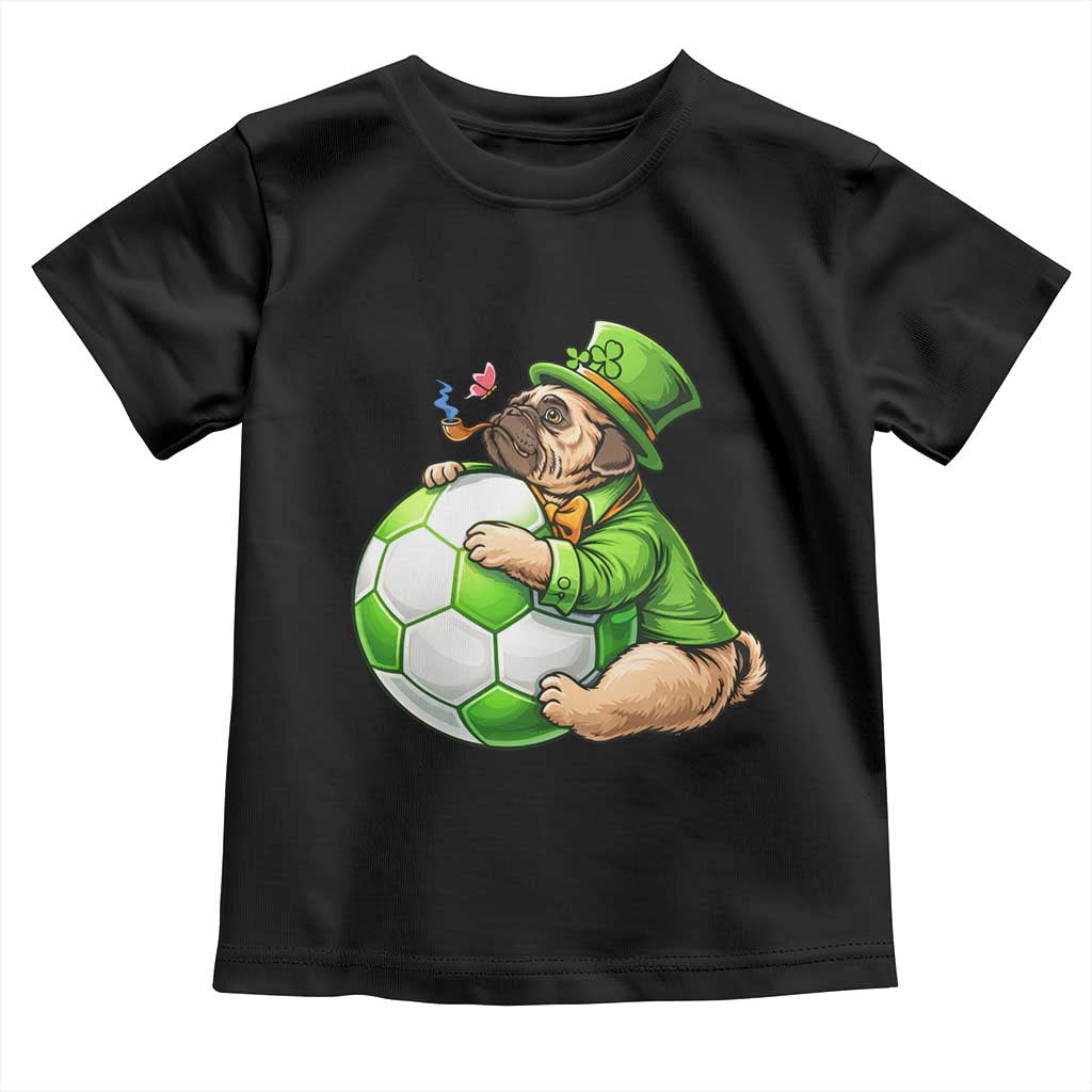 Lucky Pug Soccer Lover Toddler T Shirt St Paddys Day Irish Football Gift TS12 Black Print Your Wear